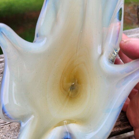 Vintage Murano Style Sommerso Art Glass Bird Sculpture With Gold Flecks And Opal - Picture 5 of 10